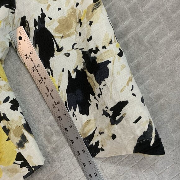 David Brooks Women XL Blazer Silk Floral Artistic Colorful 3/4 Sleeve Open Front - Picture 11 of 16